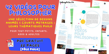Philosophie pour enfants. Vidéos pour philosopher en atelier philo. Dessins animés et philo pour enfants. Pôle Philo. Supports inducteurs pour philosopher. PDF gratuit.
