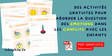 Compétences psychosociales. CPS. Ressources gratuites. PDF gratuit. Philosophie pour enfants. Philo pour enfants. CNV. Communication Non violente. Mon bouton rouge. Harcèlement scolaire. émotions. Jeu gestion de conflits PDF. 