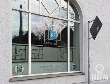 Fensterbeschriftung Immobilienbüro