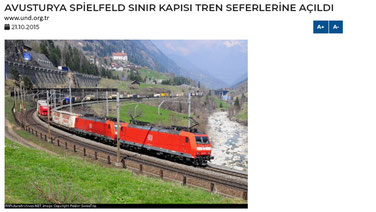 Türkisches Portal 2015: Bericht zur Öffnung der österreichischen Grenze Spielfeld für den Zugverkehr, Foto aus RRPA von P.Trippi