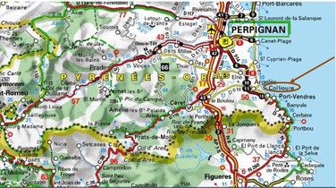 carte géographique Collioure