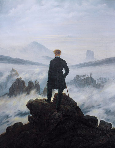 Le Voyageur contemplant une mer de nuages de Caspar David Friedrich (1818)