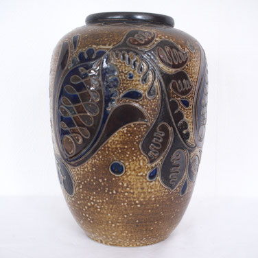 Peter Friedrich Thewalt - Art Deco Vase, florale Motive (1940er, 1950er)