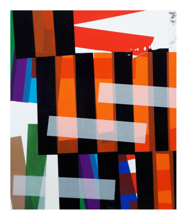 Travail de collage d’adhésif de l'artiste bordelais Laurent Valera