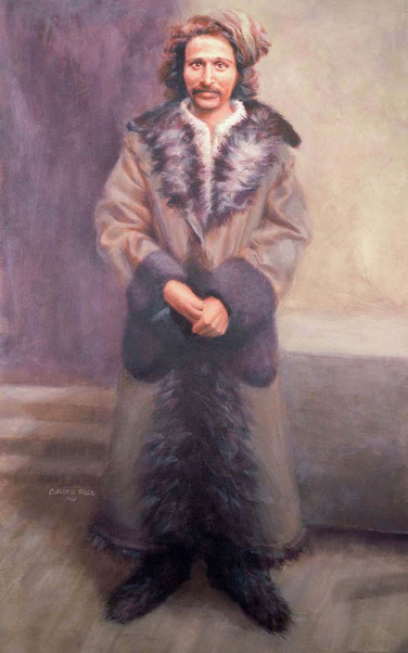 Quetta, 1923 - Oil-64x40 - Courtesy of David Itkowitz. Painted by Charlie Mills in 1990