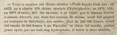 1877 - LA FRANCE MEDICALE  historique, scientifique, littéraire (hydrophobia rabies ou rage) 