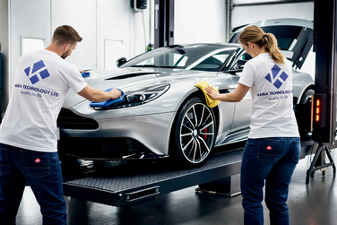 Aston Martin, müşteriye teslim edilmeden önce aracın kaplamasını tamamlıyorlar
