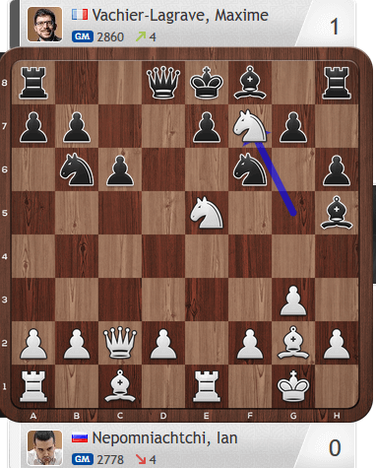 Nepomniachtchi-Vachier-Lagrave, Partie 1, Magnus Carlsen Invitational