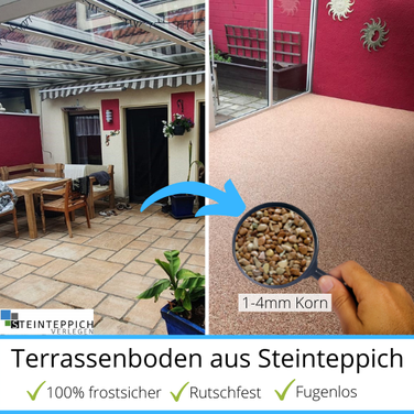 Steinteppich Terrasse vorher nachher
