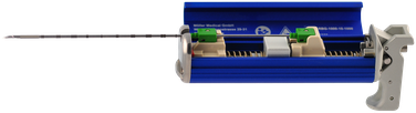 Wiederverwendbares, automatisches Biopsieinstrument RBG-1000 für die Verwendung mit Einmalbiopsiekanülen zur Gewinnung von Weichteilgewebe