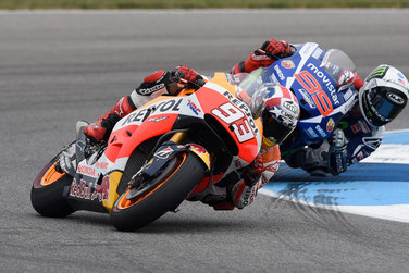 Captain America - Marc Marquez - rast vor Jorge Lorenzo ins Ziel bei der MotoGP in Indianapolis