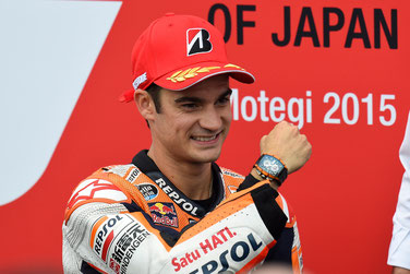 Dani Pedrosa jubelt bei der MotoGP 2015 in Japan