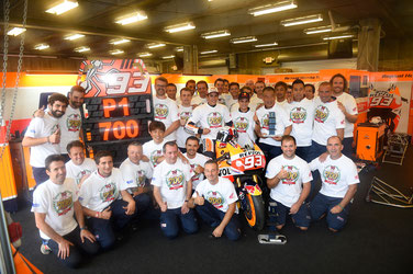 Die Honda Truppe hat Grund zum jubeln über den 700. Sieg in der MotoGP
