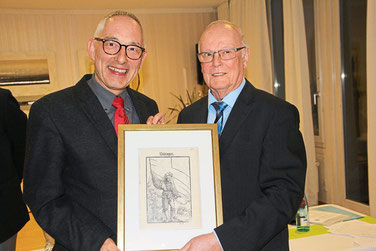 Vier Jahre lang war Werner Echle (rechts) Vorsitzender des Geschichts- und Heimatvereins Villingen. Bei der Jahreshauptversammlung im Hotel Diegner wurde der ehemalige Oberbürgermeister Rupert Kubon zu seinem Nachfolger gewählt. Foto: Heinig Foto: Schwarz