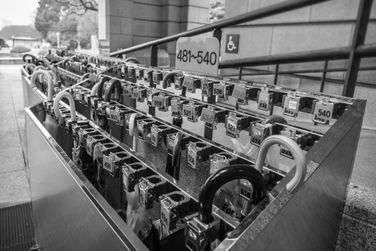 "Order is of utmost importance"- Umbrella lockers in front of the National Museum, Tokyo