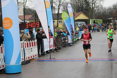 Steffen nach 34:07 Minuten auf dem 9. Gesamtrang im Ziel