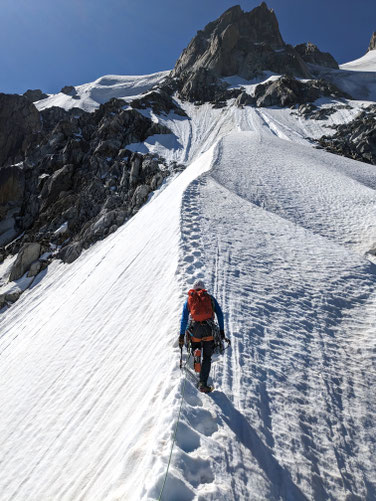 Frendopfeiler, Frendo spur, Chamonix, Aiguille du Midi, Nordwand, North face, Plan d l'aiguilles, Lac Bleu
