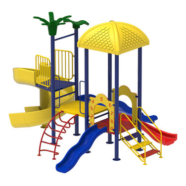 Módulo de Juegos infantil JIUM008 para exterior, juegos para parques, tobogan, columpios para parques