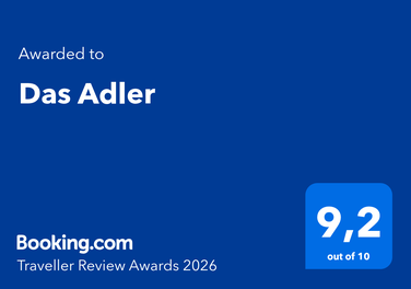 Booking.com Traveller Review Awards 2026 - Das Adler