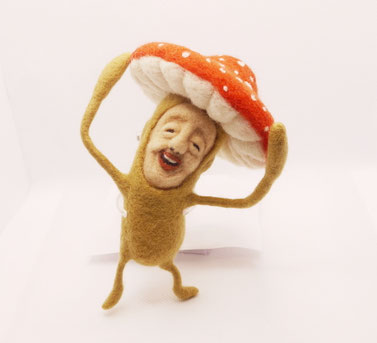 羊毛フェルト ベニキノコビト こびとづかん
