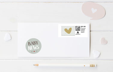 Sticker Geburtskarte Geburtsanzeige