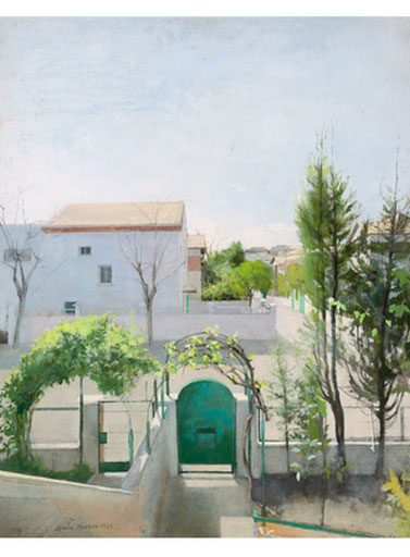 María Moreno.Entrada de casa,1980.Óleo sobre lienzo,90x75cm. Colección de la artista.