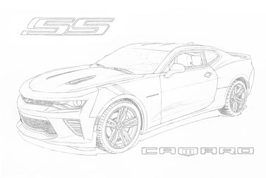 Camaro SS Redline Edition line drawing