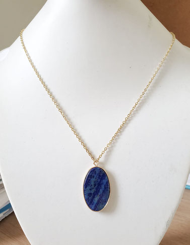 Pendentif pierre naturelle Lapis Lazuli spécial migraine vertus