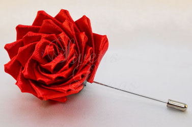 Boutonniere Rose Kanzashi Anstecker Ansteckblume Anzug Bräutigam Blume