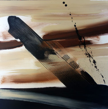 "en plein désert" - toile réalisée avec Benoit GUERIN - 60X60 - 2014