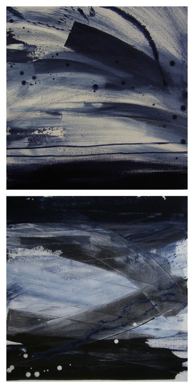 "l'écume des nuits" - 2 toiles de 60X60 réalisées avec Benoit GUERIN - 2013