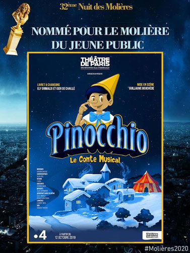 Pinocchio au Théatre de Paris pour spectacle de Noël pour les CSE