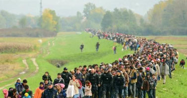 Flüchtlinge in Slowenien im Oktober 2015
