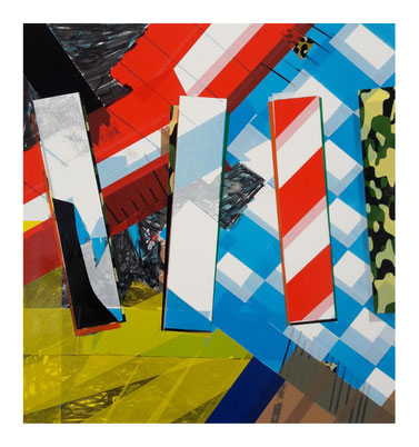 Travail de collage d’adhésif de l'artiste bordelais Laurent Valera