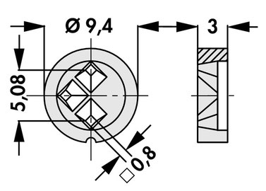 MS 53 3 TO-5パッケージ用トランジスタスペーサー
