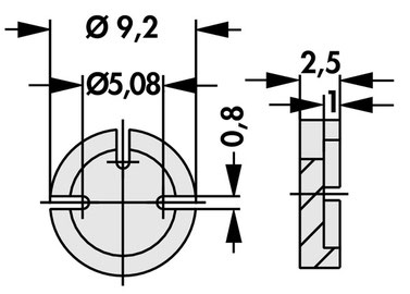 MS 53 25 TO-5パッケージ用トランジスタスペーサー