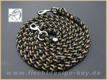 Dicke Paracord Hundeleine 16fach rund geflochten, verstellbar