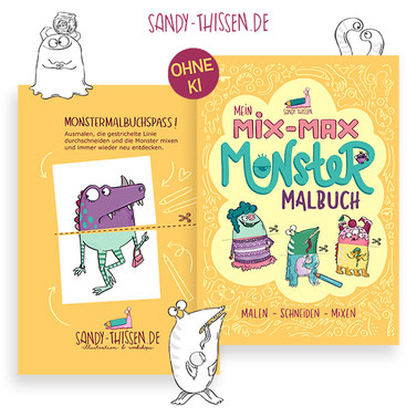 Monster Mix-Max Malbuch für Kinder, Körper tauschen, witziges Ausmalheft