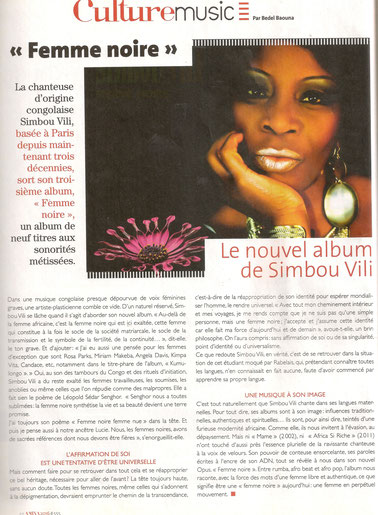 Simbou Vili article Amina Femme Noire