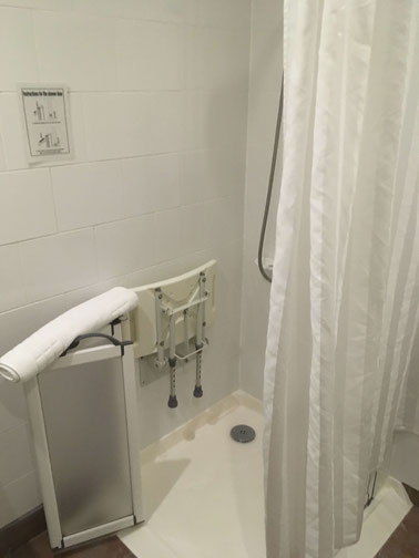 Wheelchair-accessible shower at the  Arch Inn, Ullapool