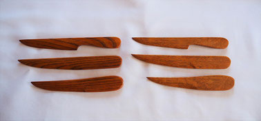 木のペーパーナイフ　６種　２樹種３デザイン