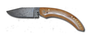 Klappmesser friction folder, Damast 480 Lagen, Birne