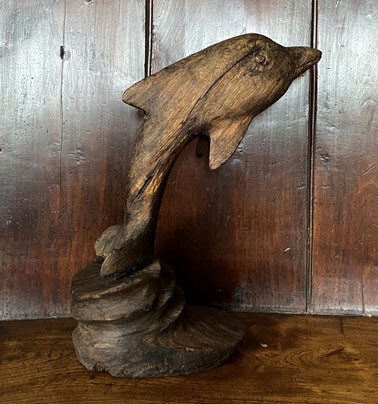 Naive and Primitive Weathered Model of a Dolphin