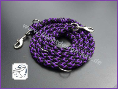 Hundeleine 16fach rund geflochten, verstellbar, aus Paracord