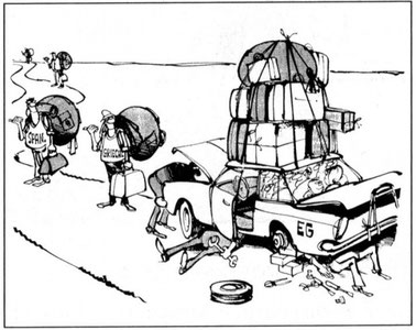 Karikatur Horst Hatzinger zur EG- Süderweiterung, Westdeutschland 1986