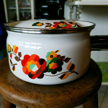 【在庫限り】ホーロースチームポット　23cm 鍋　レトロ　希少　匿名配送 zyz8868-01.jpg