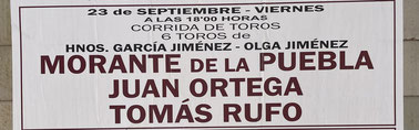 Toros de Garcia et Olga Jimenez pour Morante de la Puebla, Juan Ortega et Tomas Rufo