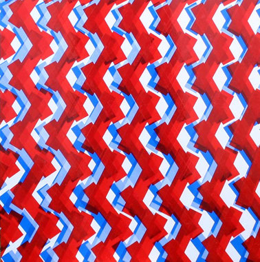 Bleu + blanc + rouge, dim. 93cm x 93cm, 2009