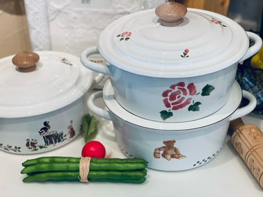 マニー ローズ 両手鍋 ホーロー ボワット ブランシェ ホーロー両手鍋