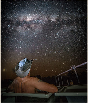 Queensland, Outback, Charlotte Plains, Badewanne im Outback, Sternenhimmel, Milchstrasse